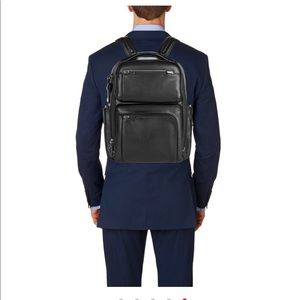 Tumi Black Leather Backpack Amazing Condition